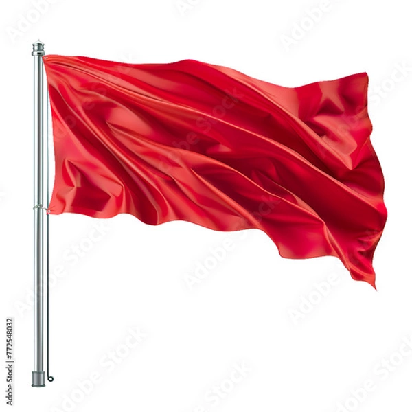 Fototapeta Isolated red flag with transparent background, png, no background
