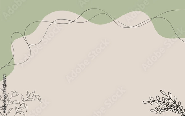 Obraz green floral frame