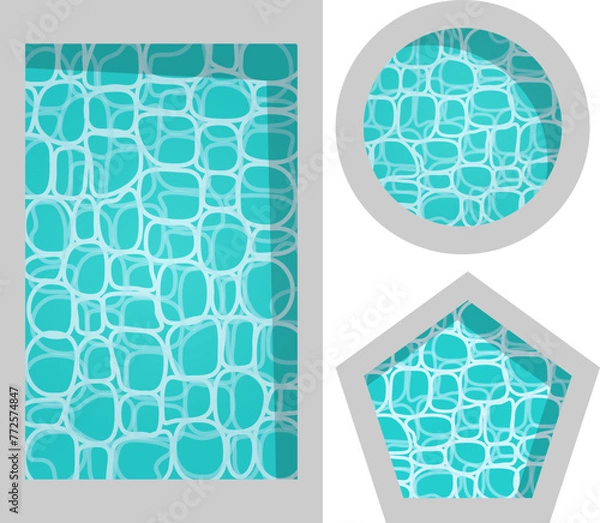Fototapeta A vector set of pools. (Top view) A collection of pools of various shapes. A layout for an architectural project.