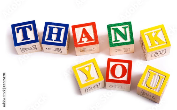 Obraz Bloki „Dziękuję”