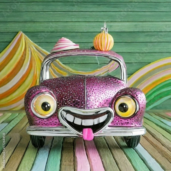 Obraz Cute Pinky Car