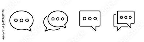 Obraz chat icon set. Speech bubble icon vector	