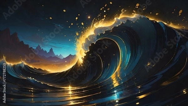 Obraz bioluminescent ocean wave