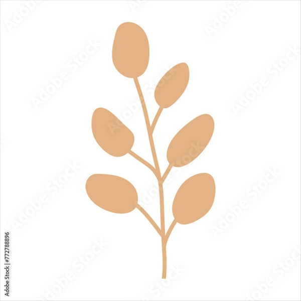 Fototapeta Beige abstract floral vector element