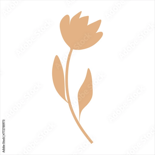 Fototapeta Beige abstract floral vector element