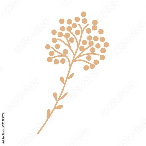 Fototapeta Beige abstract floral vector element