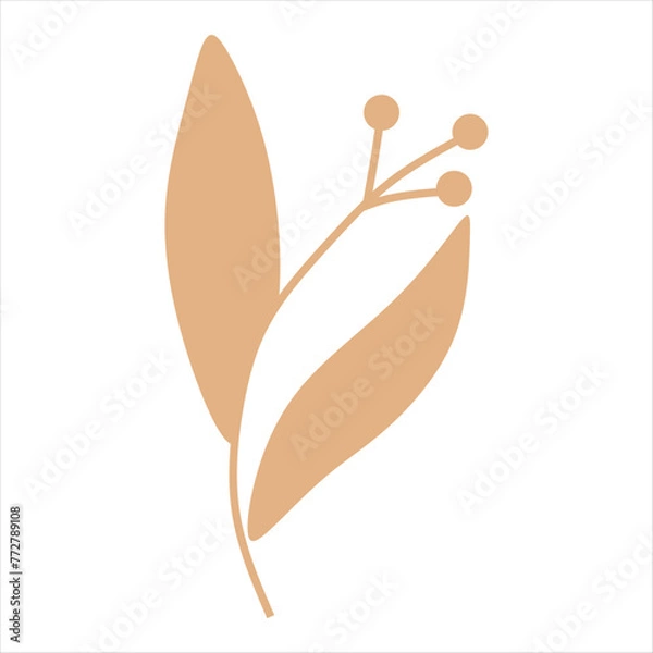 Fototapeta Beige abstract floral vector element