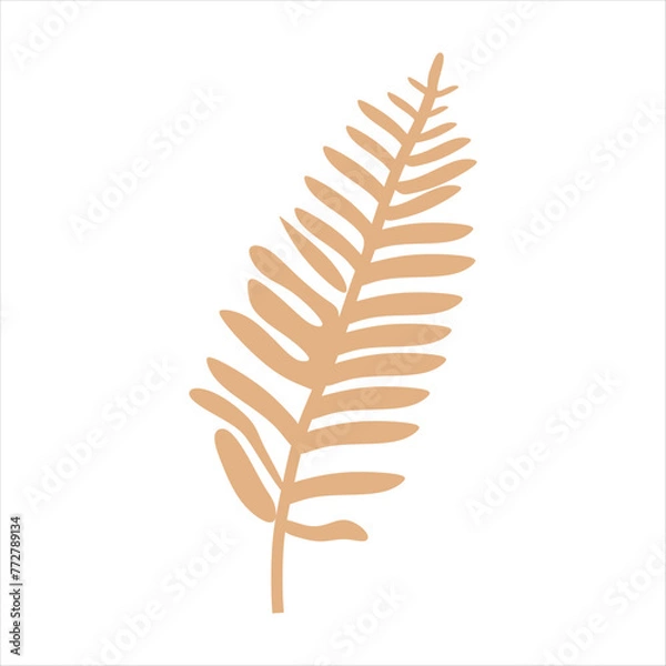 Fototapeta Beige abstract floral vector element