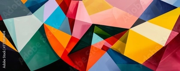 Obraz Abstract colorful geometric shapes background