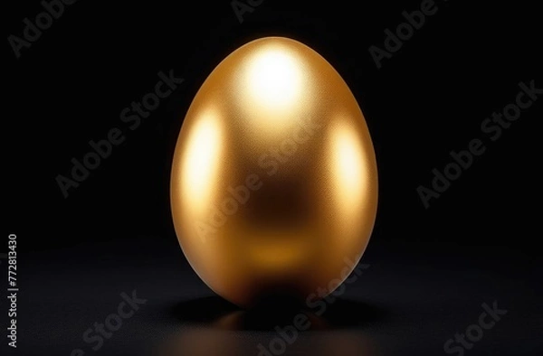 Fototapeta golden egg on a black background.