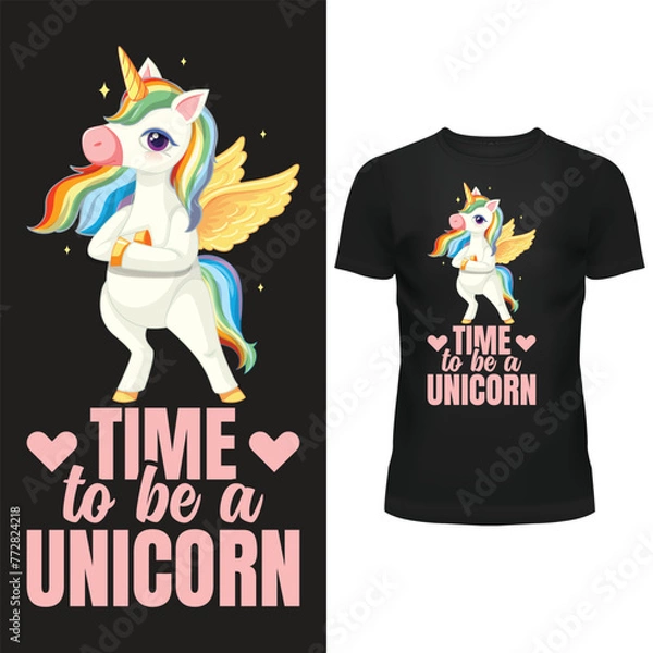 Obraz unicorn colorful vector design for tshirt