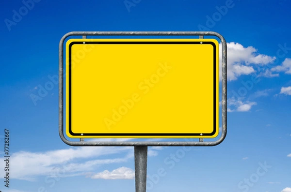 Obraz Ortsschild, mit blauem Himmel