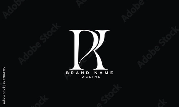 Fototapeta PKR, PRK, KPR, KRP, RKP, RPK, PK, KP, Abstract initial monogram letter alphabet logo design