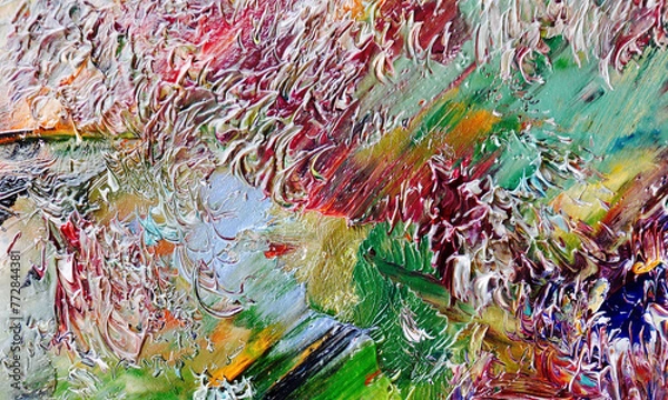 Fototapeta Colorful abstract background wallpaper. Modern motif visual art. Mixtures of oil paint. Trendy hand painting canvas. Wall decor and Wall art prints Idea. 3D Texture. Art object	