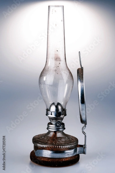 Fototapeta old kerosene lamp isolated on white background