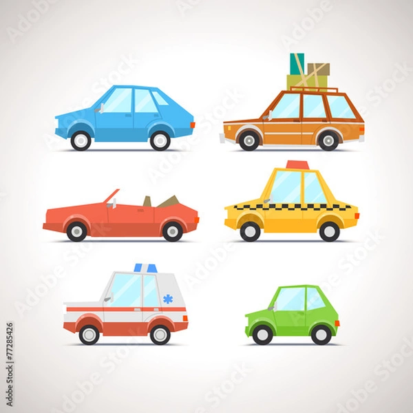 Obraz Car Flat Icon Set 1