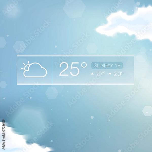 Obraz Vector Weather Widget Notification