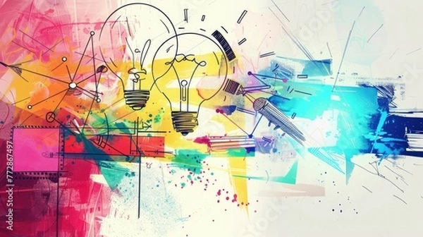 Obraz Abstract visualization of innovation-driven design thinking processes