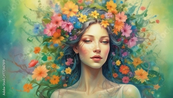 Fototapeta Verdant Springlike Embodiment: An Abstract Interpretation