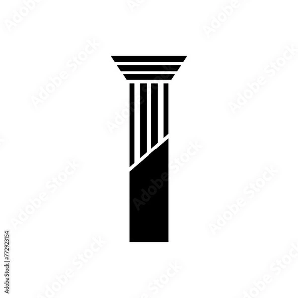 Fototapeta Sans Serif Letter I Pillar Law Logo	