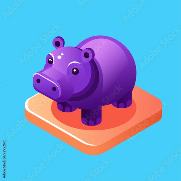Obraz Hippo isometric icon