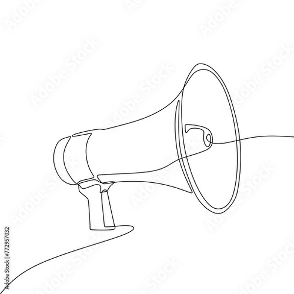 Obraz Single continous line art of megaphone