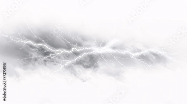 Fototapeta Lightning Bolt in the Sky A Stunning View of a Thunderstorm Generative AI