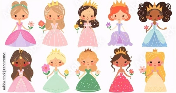 Fototapeta Fairy Tale Princesses A Monthly Celebration of Female Empowerment Generative AI