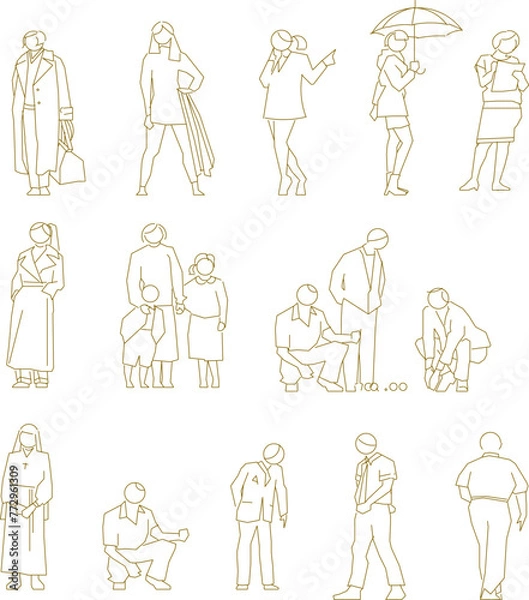 Fototapeta Adobe Illustrator Artwork Illustration of a vector design sketch of a silhouette of human activity at work to complete the image with a white background 