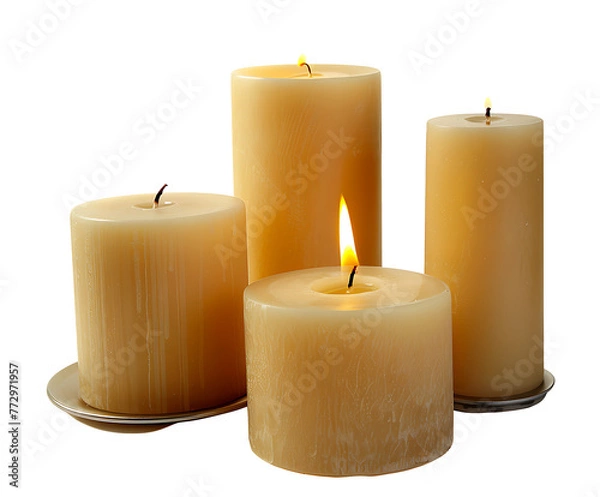 Fototapeta Candle isolated on transparent background,  generative AI