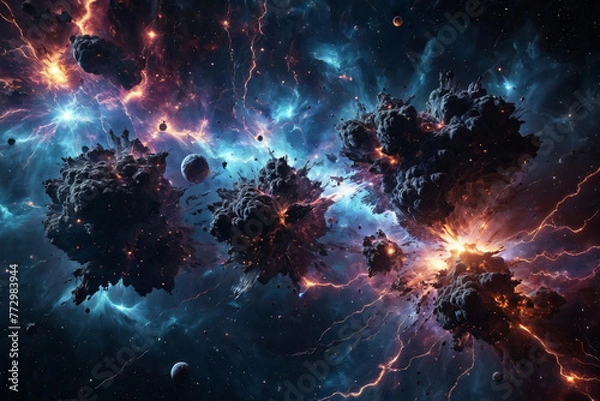 Fototapeta Hochspannungsentladung im all