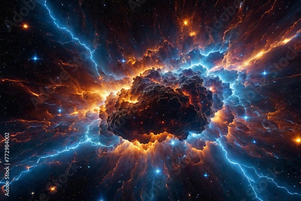 Fototapeta Hochspannungsentladung im all