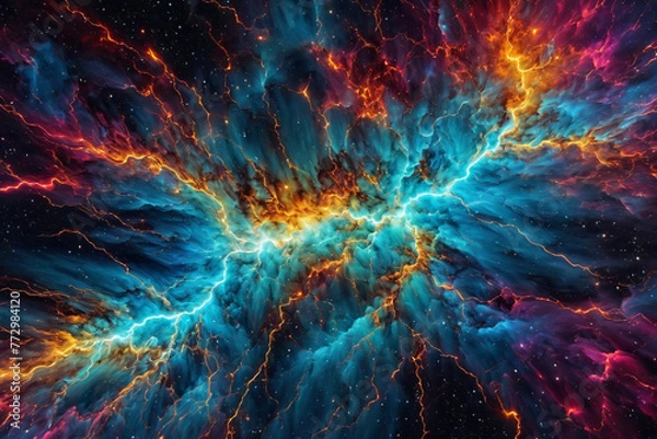 Fototapeta Hochspannungsentladung im all