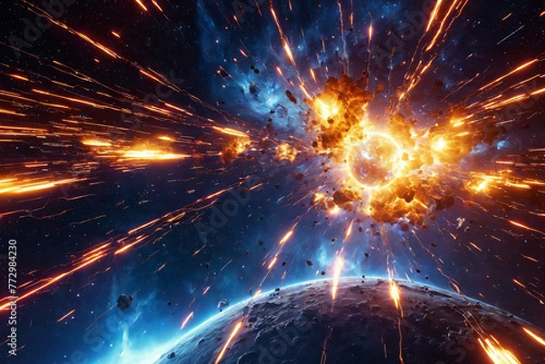 Fototapeta Hochspannungsentladung im all