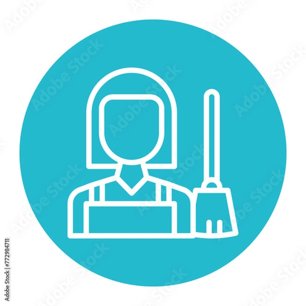 Fototapeta Housekeeper icon vector image. Can be used for Cleaning and Dusting.