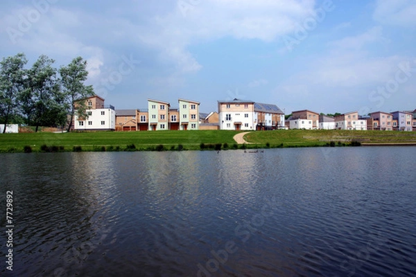 Obraz Lakeside modern housing