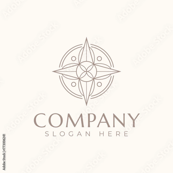 Fototapeta Compass Minimal Bohemian Line logo