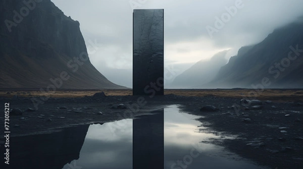 Obraz a rectangular object in a desert