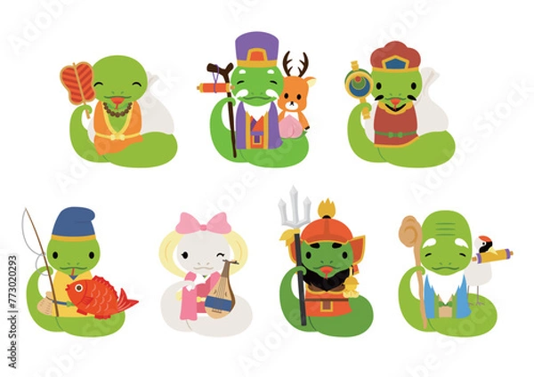 Fototapeta 巳年の七福神