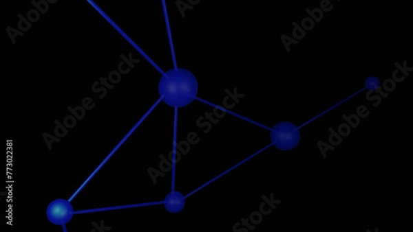 Fototapeta Concept: artificial intelligence artificial intelligence neural networks, digitizing the information flow passing through rack servers in a data center. Related topics link user data.or molecules
