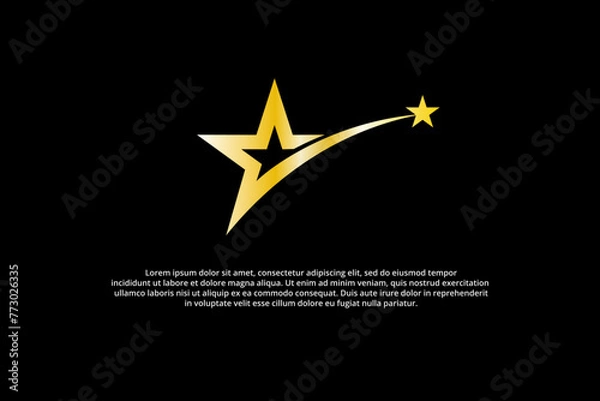Obraz gold stars and shooting stars logo