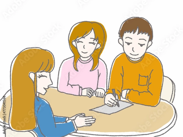 Fototapeta 契約をしているカップル