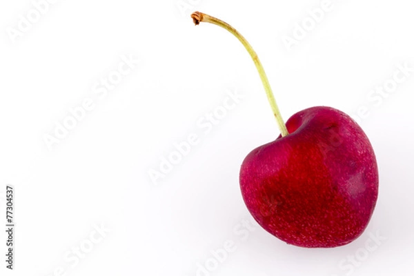 Obraz Heart shaped cherry isolated on white background