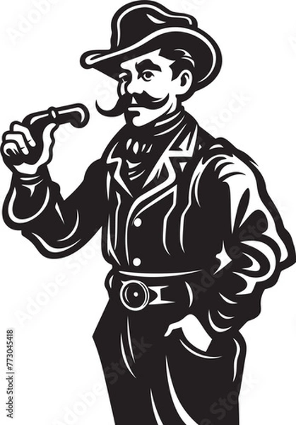 Fototapeta Inferno Innovator Cartoon Fireman Emblem of Progress Logo Ember Expedition Vector Logo Design of an Adventurous Firefighter