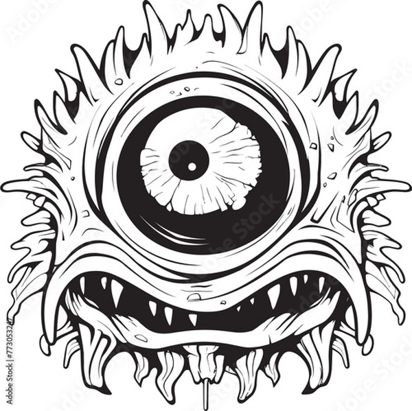 Fototapeta Enchanted Entities Coloring Pages Showcasing Adorable Monster Designs Creepy Charades Vector Graphics of Quirky and Cute Monsters