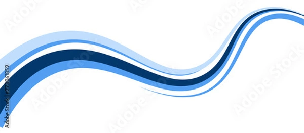 Fototapeta Wave blue line border business card banner curved layout concept illustration vector