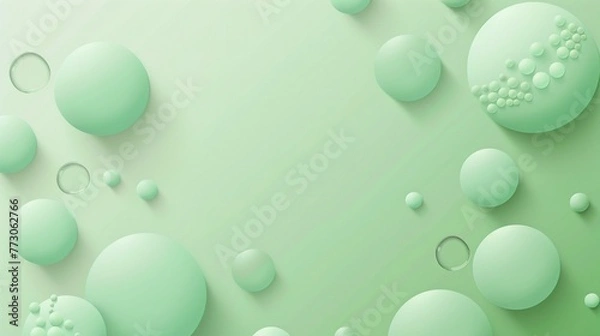Fototapeta Abstract mint green spheres design with minimalist aesthetic and a fresh, modern vibe