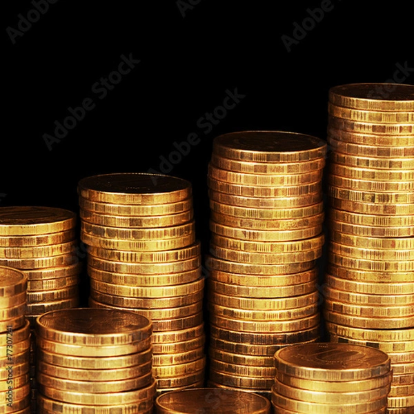 Fototapeta Gold money stack macro