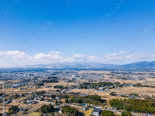 Fototapeta view of Fuji mountain in the background ,Japan.