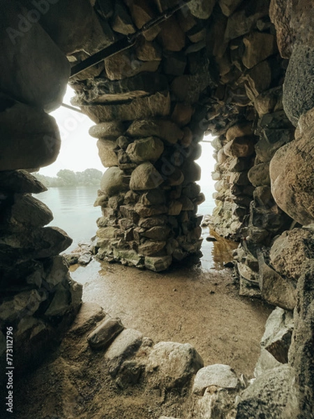 Fototapeta Photo of landscape and architecture of Schwerin Castle in Schwerin, northern Germany, Mecklenburg-Vorpommern